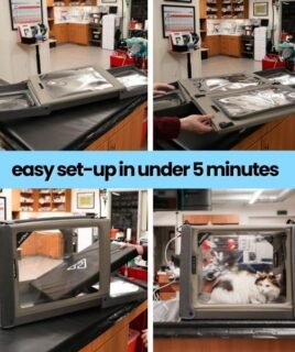 PureVent Pet Oxygen Chamber - Safe Veterinary-Grade Oxygen Therapy Cage for Dogs, Cats, Birds and Animals - Built-in Ventilation for Pets up to 30lbs